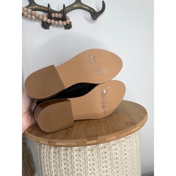 Steve Madden Leo Suede Leather Ankle Boots Size 7.5 Black Minimalist Western - Picture 8 of 10